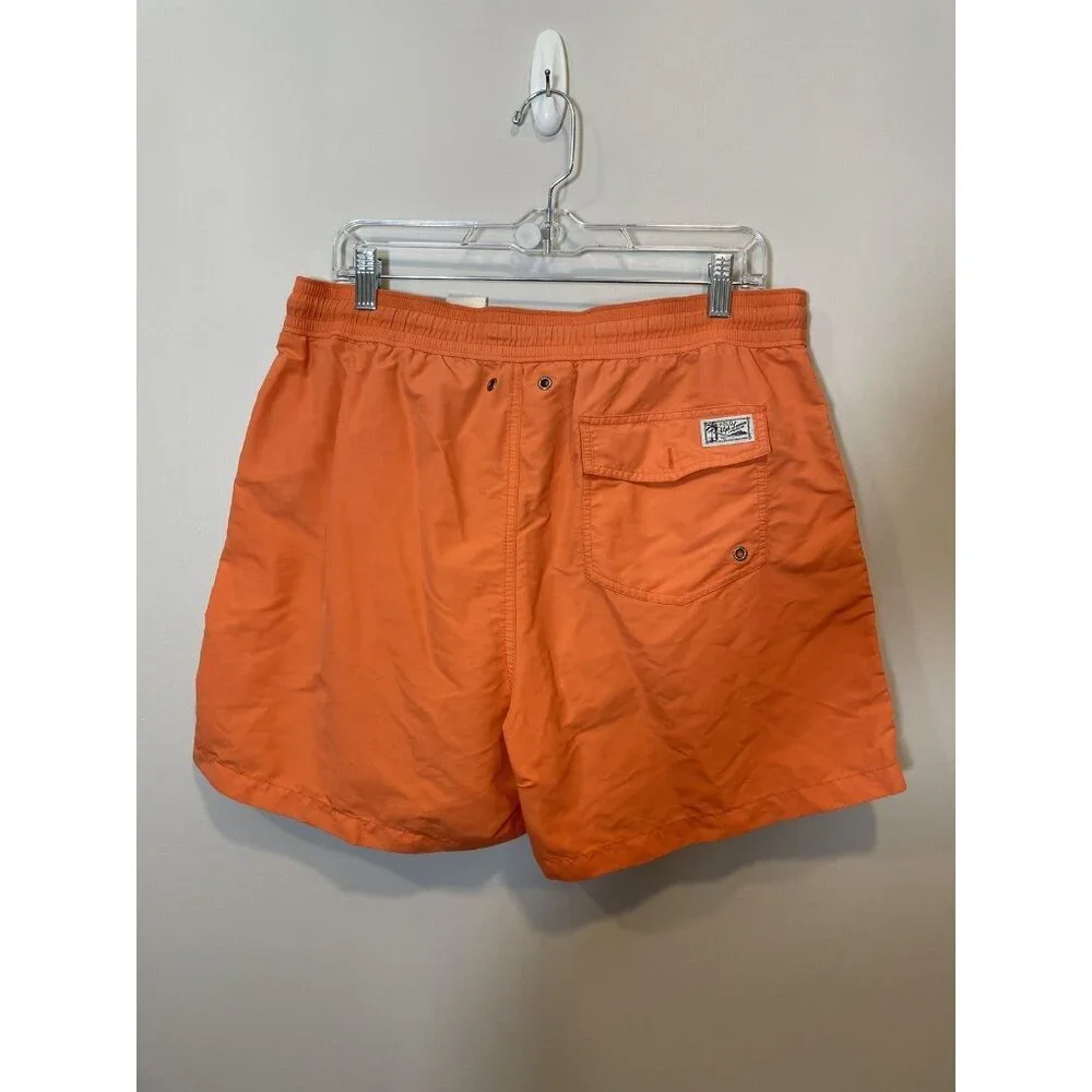 Polo Ralph Lauren Orange Swim Trunks Beachwear Summer Men's Size XL Drawstring‎
